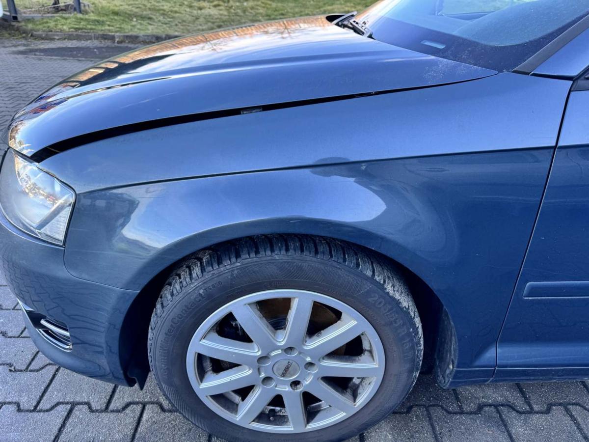 Audi A3 8P original Kotfl&uuml;gel vorn links LZ7H Meteorgrau Facelift Bj.2011